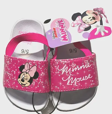 Disney Junior Minnie Mouse Pink Sandals Slides Size 5-6 • $14.99