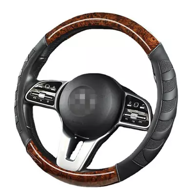 Steering Wheel Cover 38cm Car PU Leather Non Slip Peach Wood Pattern Protector • $20.60