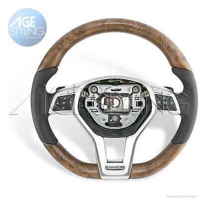 OEM Mercedes-Benz SL63 SL65 AMG CLS63 CLS65 POPLAR Wood Leather Steering Wheel • $1799