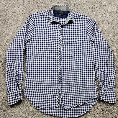 Zara Man Shirt Mens 15 Blue Plaid Check Tailored Fit Long Sleeve Button  • $14.75