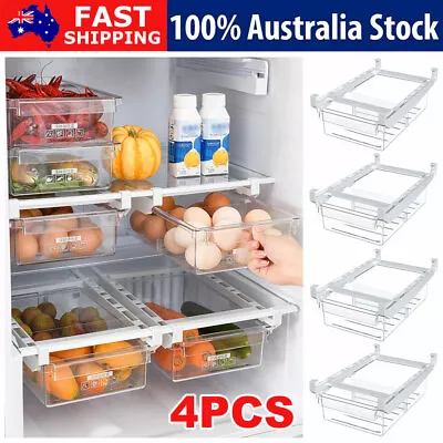 $37.95 • Buy Fridge Organiser Freezer Pantry Storage Food Egg Container Drawer Holder Shelf