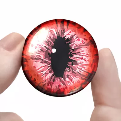 30mm Red Dragon Eyeballs Fantasy Taxidermy Monster Creature Glass Eyes 1.2  Inch • $13.99