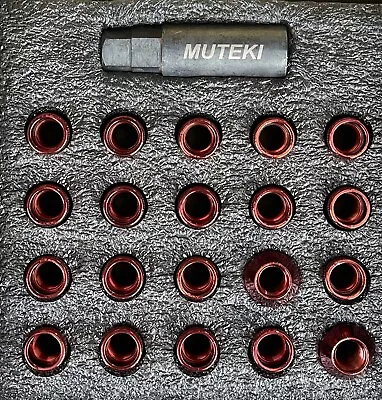 Muteki Sr48 Wheels Lug Nuts 12x1.5 1.5 Acorn Rim Extended Open End 20 Red H • $49.99