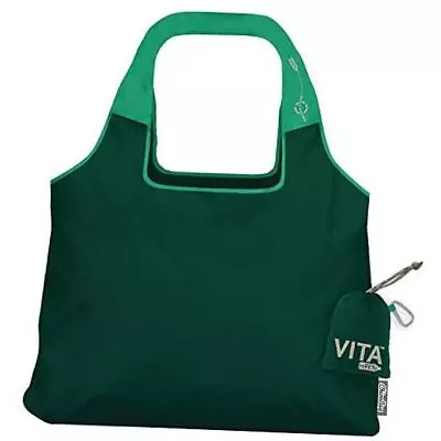  VITA Reusable Shopping Bag With Attached 19 X13  Bag/ 3 X 5  Pouch Zen Green • $24.78