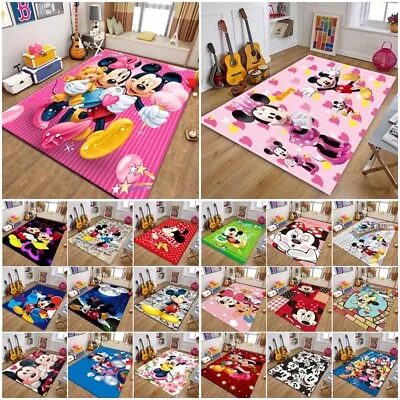 Mickey Minnie Mouse Carpets Anti-Slip Floor Rug Living Room Bedroom Mats Doormat • £8.39