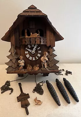 Vintage West Germany CUCKOO CLOCK Untested  For Parts Or Repair W 3 Weights • $62