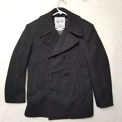 Authentic US Navy/Defense Quarterdeck Peacoat Jacket Men's 36S Black Wool • $63.75