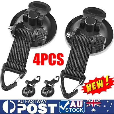 Heavy Duty Suction Cup Anchor With Securing Hook Tie Down Camping-Tarp Accessory • $13.95