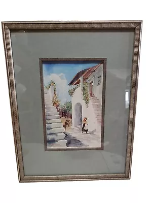 Ready To Hang Beautiful Watercolor Of Old Mexico? Professionally Frame & Matted • $40