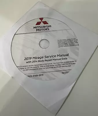 2019 Mitsubishi Mirage  Service Shop Repair CD Manual • $49