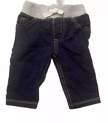 Carters Baby Unisex  0-3 Months Blue Jean  Fabric Elastic Pants In Great Shape • $9