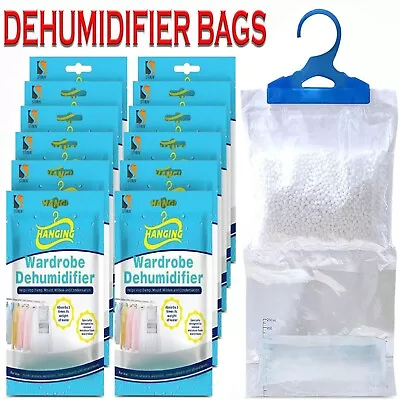 Dehumidifier Bags Hanging Wardrobe  Damp Mould Moisture Mildew 220g • £2.85
