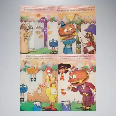 Vintage McDonalds 1976 Poster Lot Hamburglar Grimace Mayor Cheese Professor 4pcs • $90