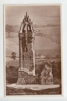 RPPC Valentines Aerial View William Wallace Monument Stirling. • £2.99