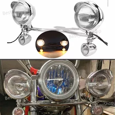 Passing Turn Signals Lights Bar Kit For Yamaha Road Star XV 1600 1700 Silverado • $66.11