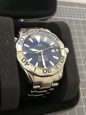 OMEGA Seamaster Blue Men's Watch - 2255.80.00 Full Bracelet Good Condition • $3099