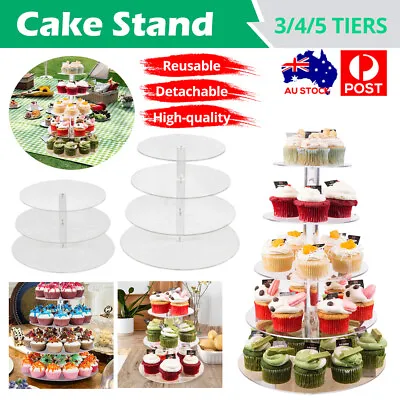 Acrylic Clear Round Cupcake Cake Stand Birthday Wedding Birthday Party Reusable • $17.79