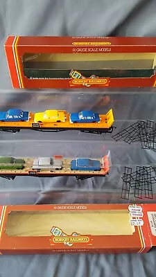 2 X HORNBY OO R124/126 CAR TRANSPORTERS EACH WITH 3 CARS UNUSED MINT WITH BOXES • £14.99