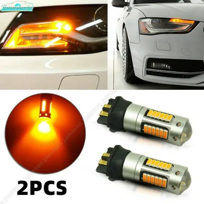 2x Error Free Amber PW24W LED Light Bulbs For Audi BMW VW Turn Signal DRL Lights • $11.39