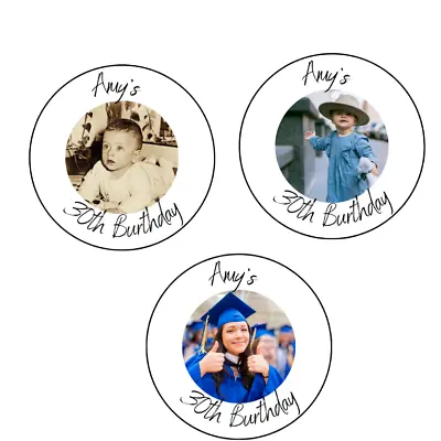 12 X 6cm Edible Personalised  YOUR PHOTOS Cocktail Drinks Toppers - Uncut • £4.50