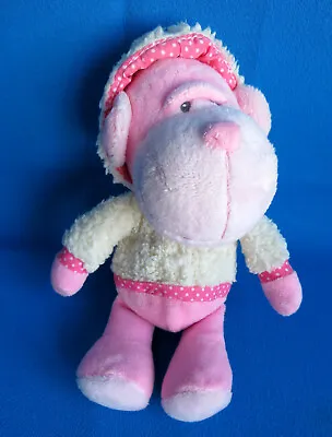 £8.99 • Buy PINK & CREAM 💟 9  TALL MONKEY 🐵 CHIMP LINED HOODIE Soft Toy SUGAR COATED KEEL