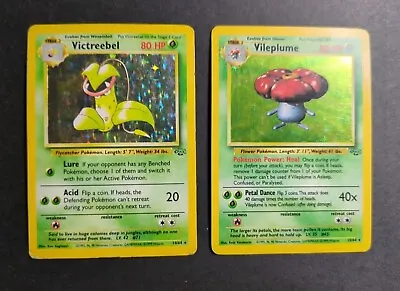 Double Holo Bundle Victreebel 14/64 & Vileplume 15/64 Rare Vintage Pokemon Cards • $42