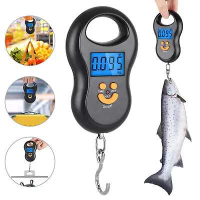 Hand LCD Digital Scale Travel Fish Luggage Postal Mini Hanging Hook Weight 110lb • $9.98
