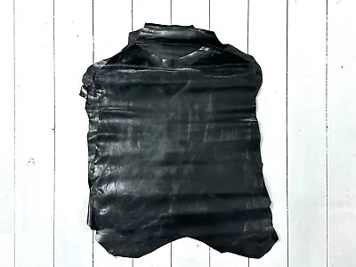 £14.99 • Buy 1mm Dyed Veg Tan Suede Sheepskin Leather Craft Half/whole Hide - Jade Black