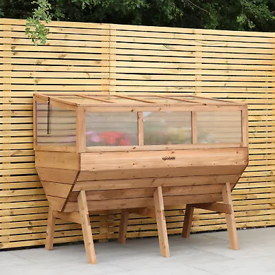 Woodside Raised Wooden Garden Planter + Cold Frame/Growhouse Plant & Veg Box • £219.99