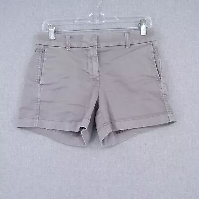 J. Crew Shorts Womens Size 2 Gray Chino Flat Front Casual Preppy • $12.74
