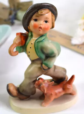 Vintage Hummel Strolling Around Boy And Dog TMK 3 1960-1972 • $23.41