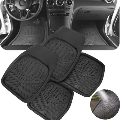 Rubber Floor Mats Car Truck SUV All Weather Heavy Duty Car Mats Liners Black • $20.90