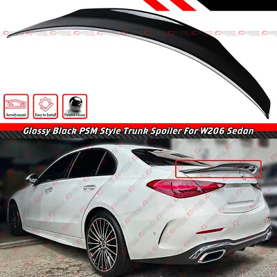 For 22-24 Mercedes Benz W206 C300 C43 Sedan Glossy Black Psm Style Trunk Spoiler • $79.99