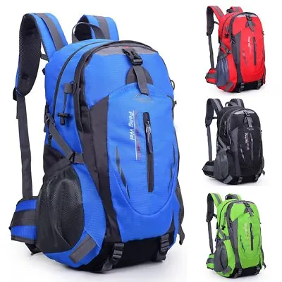 $23.74 • Buy 40L Large Waterproof Hiking Camping Bag Travel Backpack Outdoor Luggage Rucksack