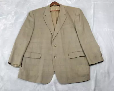 JoS. A. Bank Blazer Men's 50R Brown Check Wool Sport Coat Jacket • $39.88