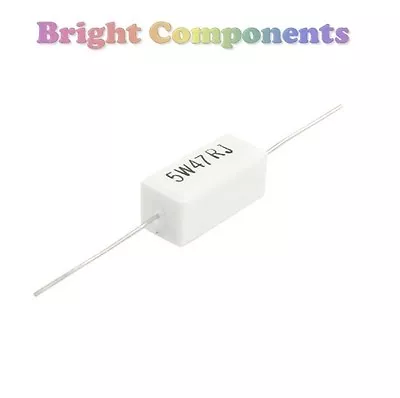 2 X 0.22 Ohm 5W Cement Resistor (0R22 Resistors) - 1st CLASS POST • £1.24