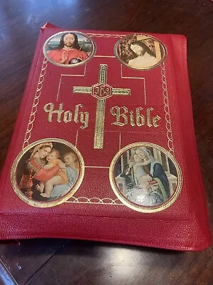 Vintage The Catholic Press Inc Holy Bible Papal Edition Red 1952 • $19.99