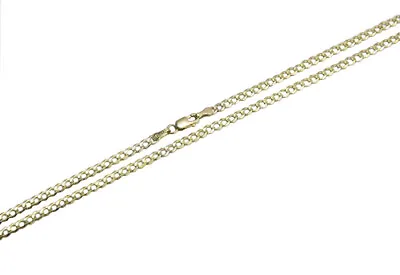 Solid 14k Yellow Gold 2MM-3.5MM Curb Chain Cuban Link Necklace 16 -30  • $332.29