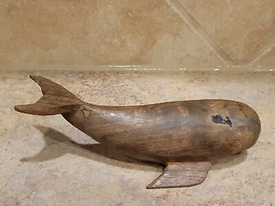 Vintage Ironwood Whale Hand Carved Wooden Figure 7  • $30