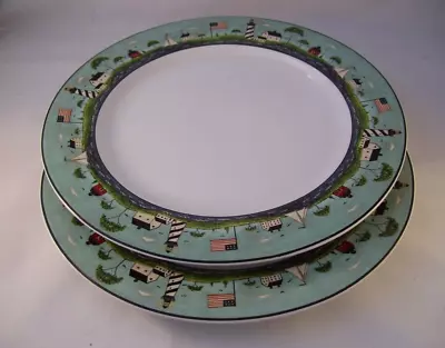 Sakura Stoneware Warren Kimble Coastal Breeze Set Of 2 Dinner Plates 11  1998 • $24.95