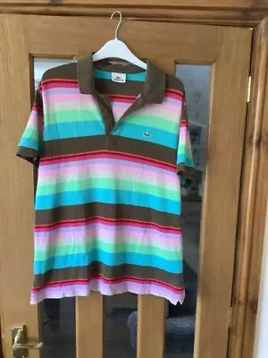 Lacoste Striped Polo Shirt Large (Size 6 Fits More Like Large 5 ) • £1