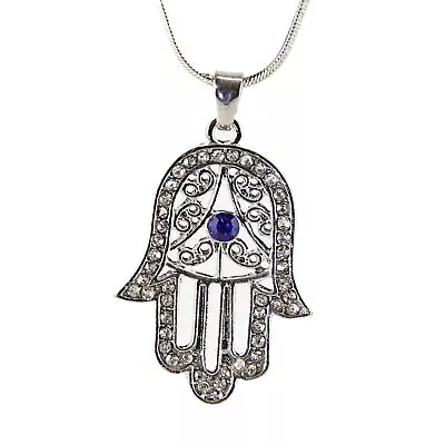 Spiritual Karma Hamsa Necklace Hand Of God Evil Eye Charm Pendant Fatima Judaica • £7.87