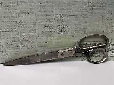 VINTAGE  CLAUSS 10” SCISSORS Made In USA Large Seamstress Scissors/Shears ~ NICE • $12.99