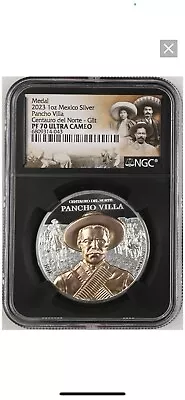 2023 Pancho Villa 1oz Silver Medal 2023 NGC PF70 Ultra Cameo OGP/COA • $499.99