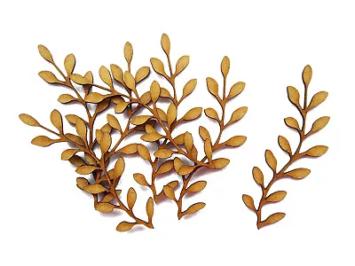 Wooden Mdf Shapes Leaf Branch Tree Floral Ornament Laser Cut Embellishment • £3.29