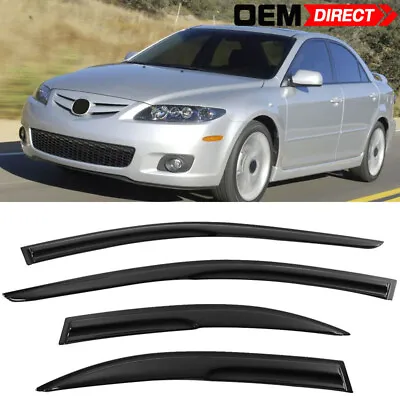 For 03-08 Mazda 6 Sedan 4PCS Acrylic Window Visors Vent Windshield - Mugen Style • $27.51