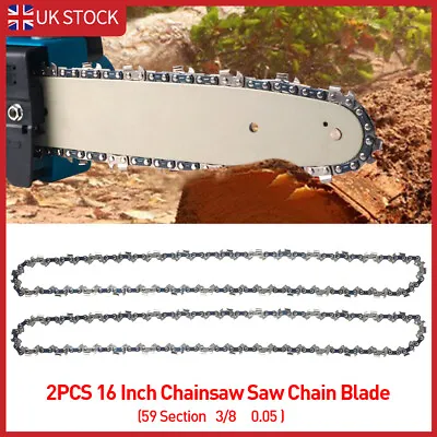 2X 16inch 59 Drive Links Chainsaw Saw Chain Blade Parts Tool Wood Cutting • £8.69