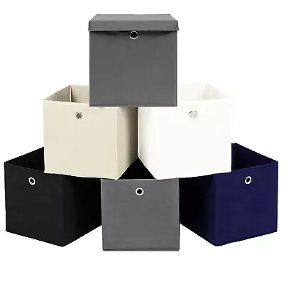 Foldable Fabric Cube With Lid Storage Boxes Collapsible Toys Books Organizer • £30.99