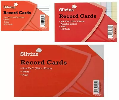 Flash Index Record Cards Plain - Lined - Ruled - Coloured - Revision Notes B2 • £6.85