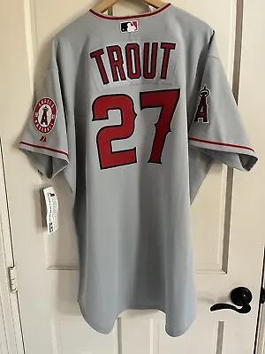 Mike Trout Los Angeles Angels Gray Road Authentic Majestic Athletic Jersey 52 • $450